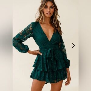 Selfie Leslie Maddox Fit & Flare Long Sleeve Romper